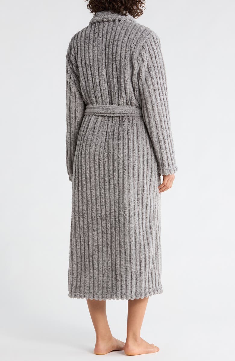 NORDSTROM RACK Textured Plush Fleece Robe, Alternate, color, Grey Frost