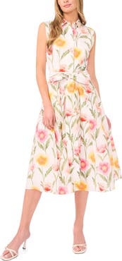 Ted Baker Cassie Floral Sleeveless Cotton Midi Shirtdress