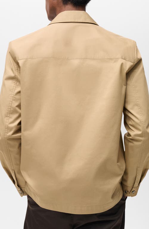 Mango Regular Fit Cotton Blend Button-up Overshirt In Medium Brown