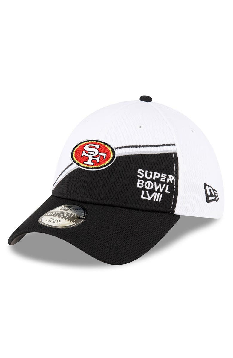 New Era Men's New Era  White/Black San Francisco 49ers Super Bowl LVIII Sideline 39THIRTY Flex Fit Hat, Alternate, color, 