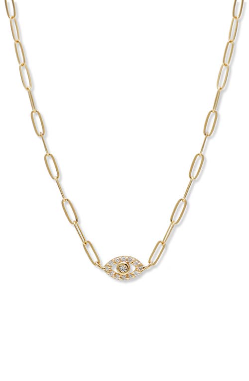 Anzie Classique Pavé Diamond Evil Eye Pendant Necklace