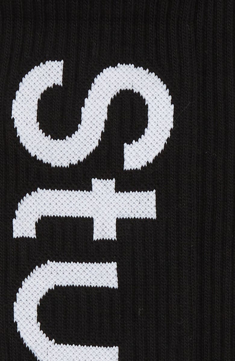 Acne Studios Logo Rib Socks, Alternate, color, 