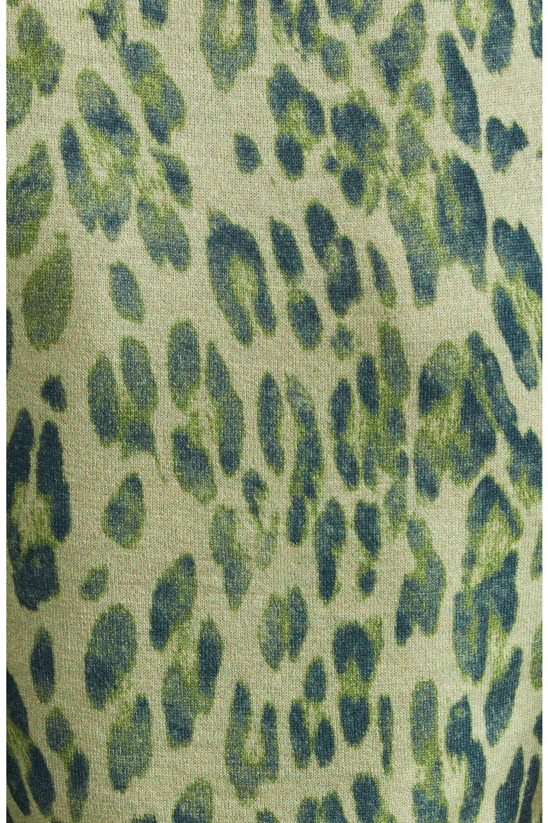 Fine Gauge Leopard Print Wool Blend Sweater Vest, Alternate, color, OLIVE MULTI ANIMAL PRINT