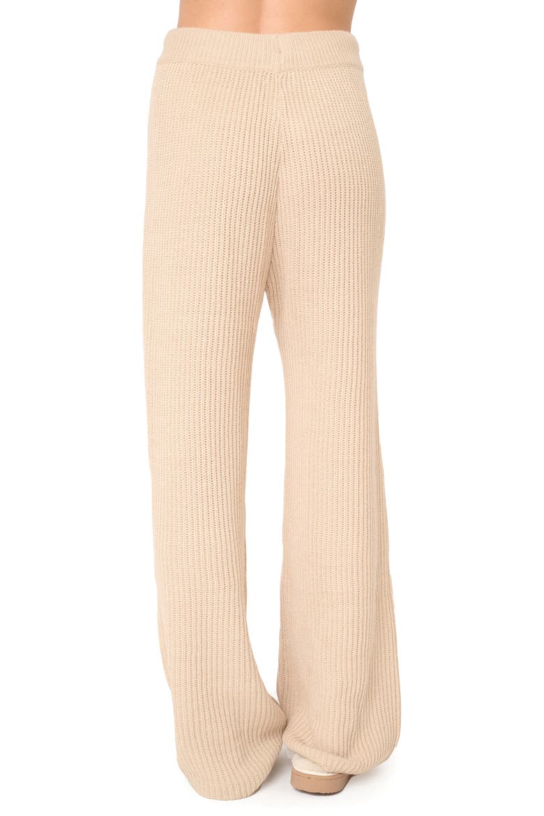 Gigi Drawstring Rib Sweater Pants, Alternate, color, NEUTRAL