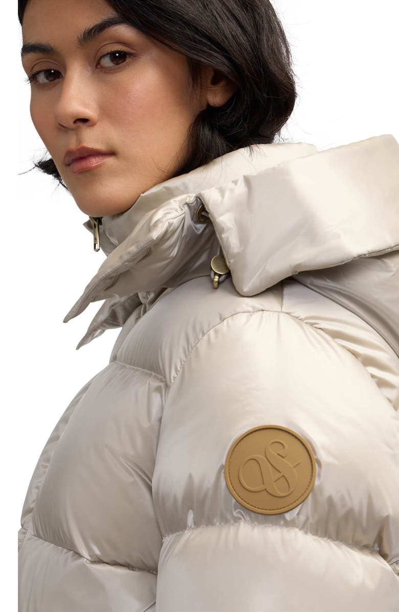 Scotch & Soda Vivienne Boxy Water Repellent Quilted Down Jacket, Alternate, color, Champagne