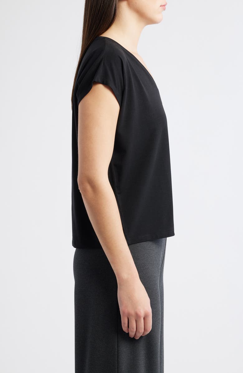 Eileen Fisher V-Neck Boxy T-Shirt, Alternate, color, Black