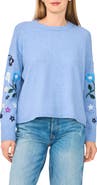 CeCe Embroidered Crewneck Sweater