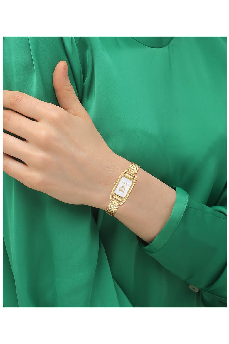 Cadie Crystal Rectangular Bracelet Watch, 17.5mm x 28.5mm, Alternate, color, SILVER WHITE