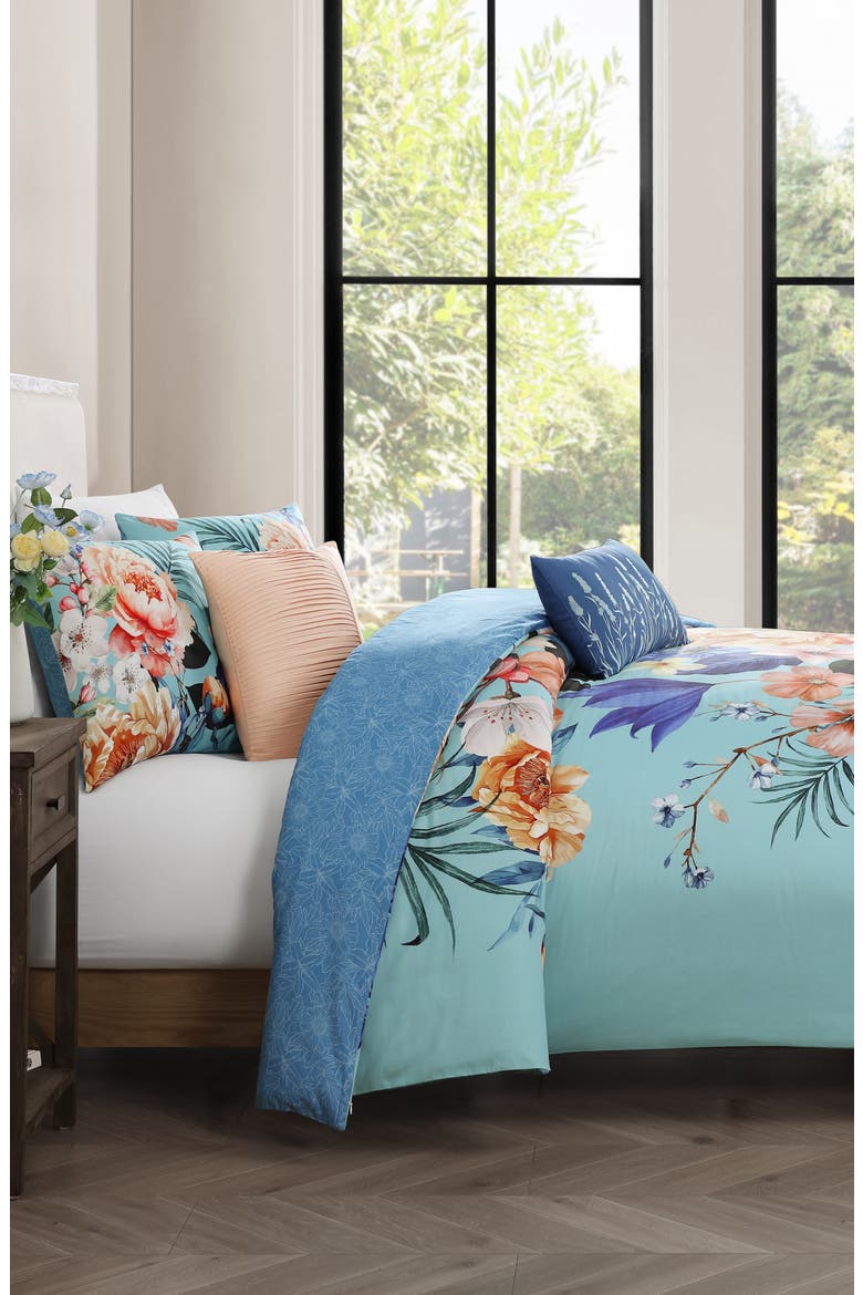 Turquoise Reverie 5-Piece Comforter Set, Alternate, color, BLUE