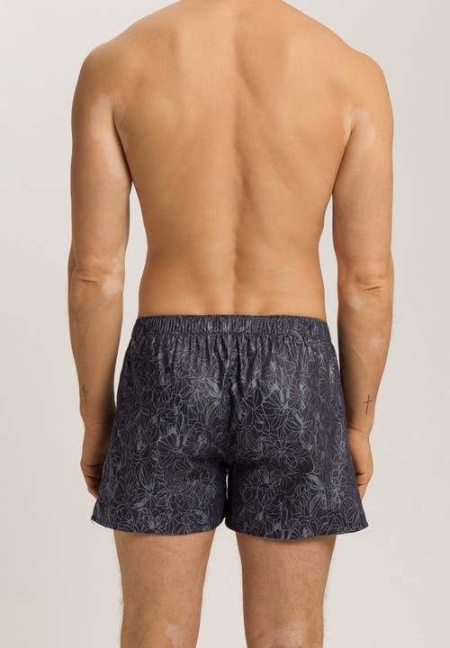 Hanro Selection Satin Cotton Boxers In Blue
