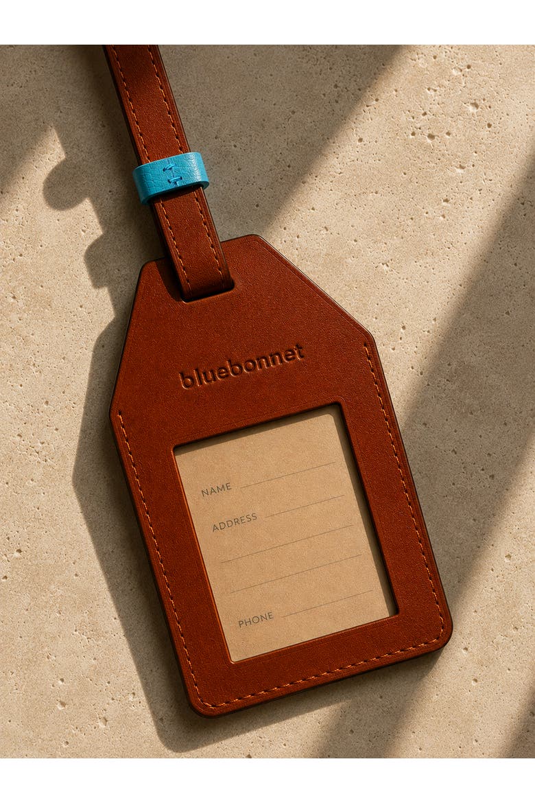 The Toscano Italian Leather AirTag Luggage Tag, Alternate, color, Tan