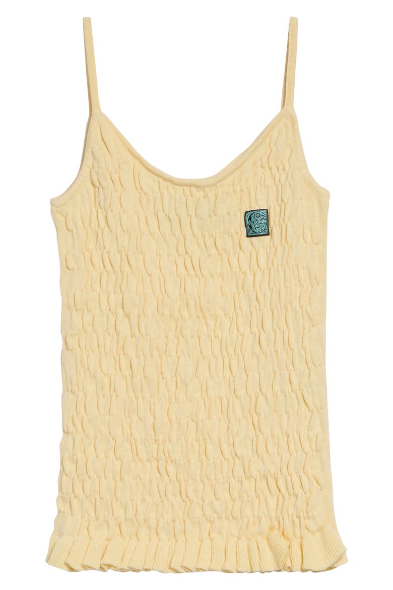 The Shirred Knit Cotton & Cashmere Camisole, Alternate, color, LEMON