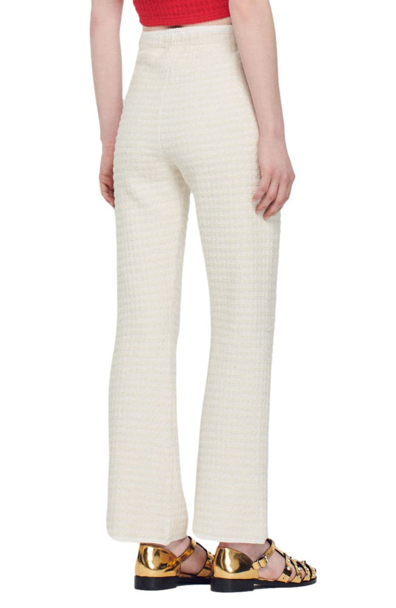 SANDRO Kassim Tweed Trousers, Alternate, color, Ecru