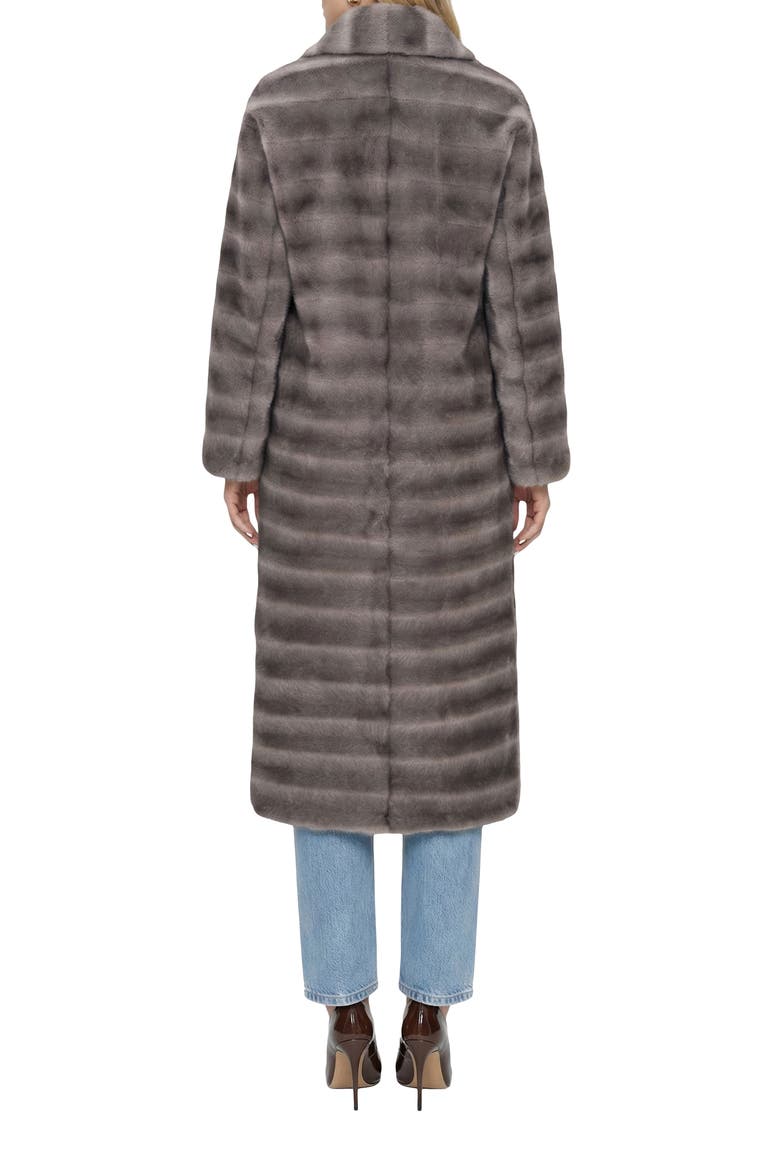 Fur-Free Mink (Faux Fur) Horizontal Coat, Notch Collar, Alternate, color, GRAY