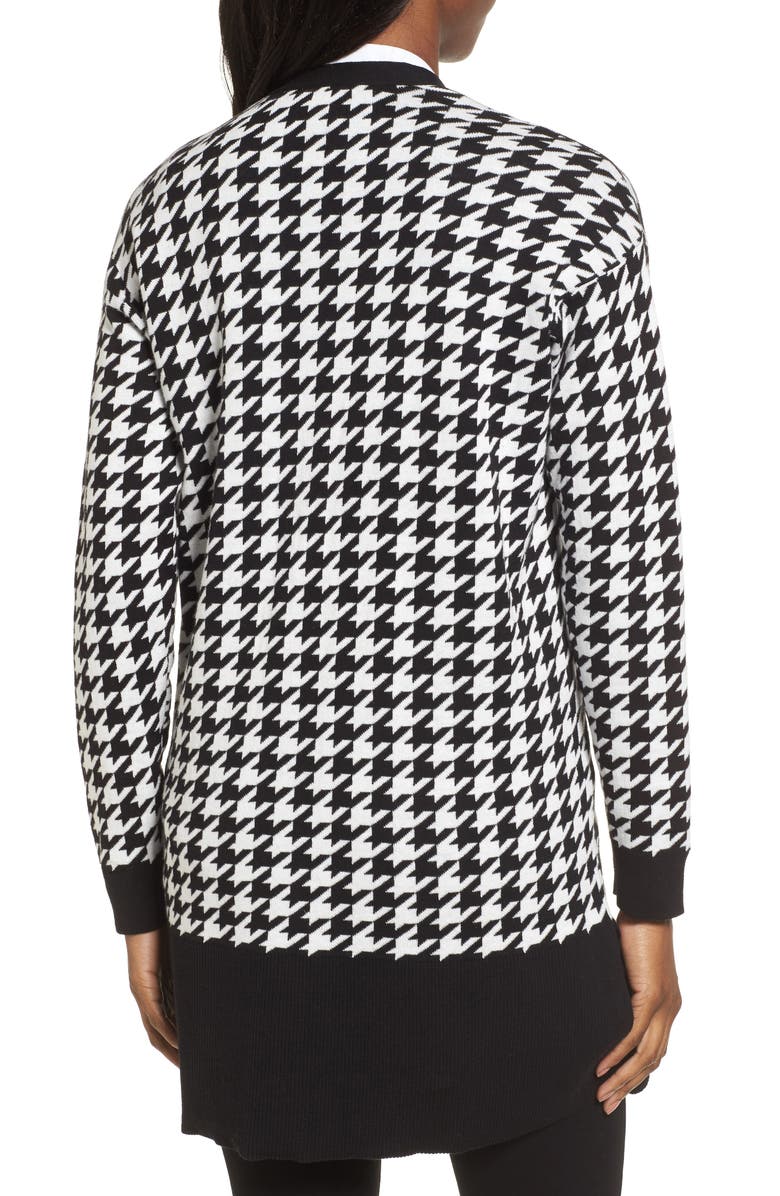 Chaus Houndstooth Cardigan, Alternate, color, 