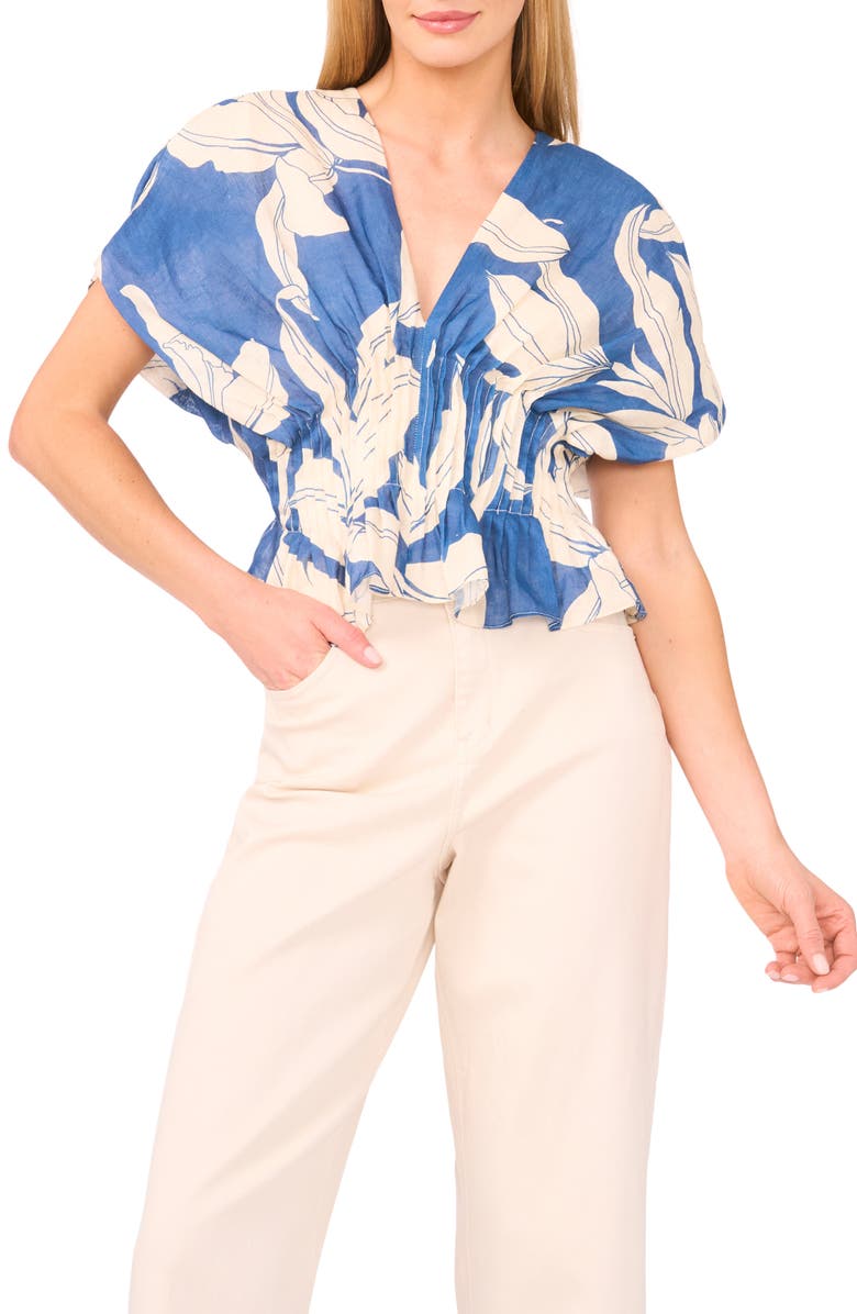 Parker The Halle V-Neck Cinch Waist Top, Main, color, 