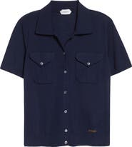 Versace Gender Inclusive Embroidered Short Sleeve Virgin Wool Shirt Cardigan