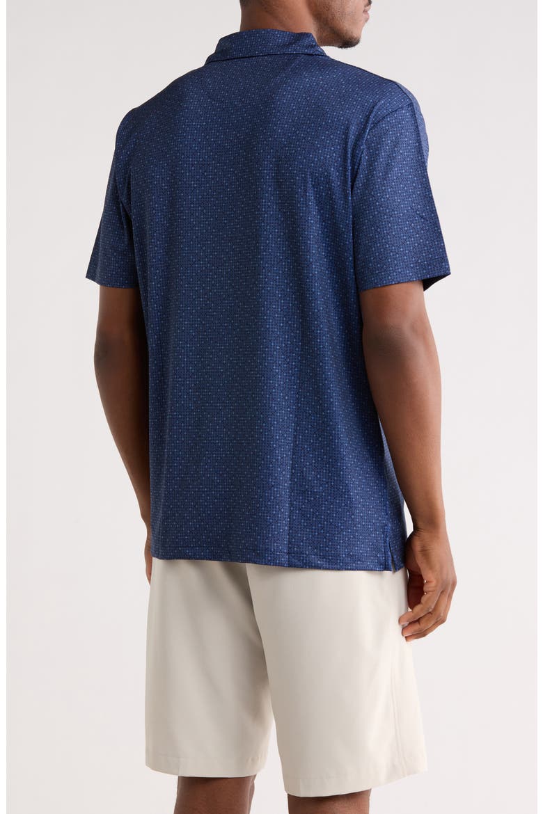 Mini Geometric Print Knit Golf Polo, Alternate, color, PEACOAT