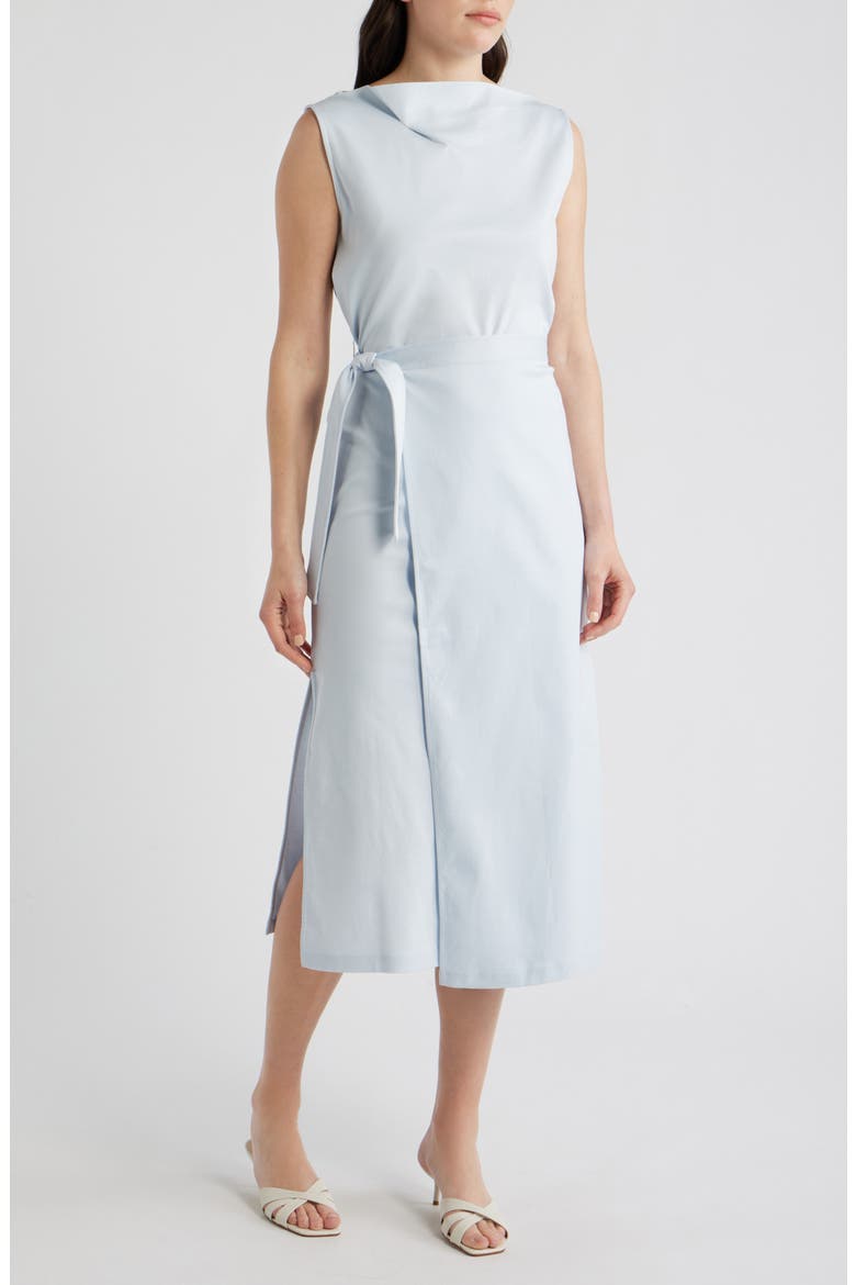 Emiaky Sleeveless Cotton Midi Dress, Main, color, PALE LAGOON