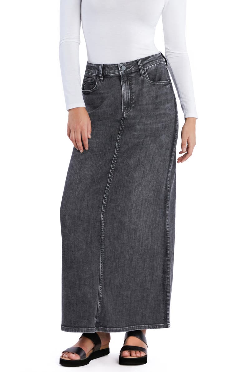 Wash Lab Denim Maria Denim Maxi Skirt, Alternate, color, Patch Grey