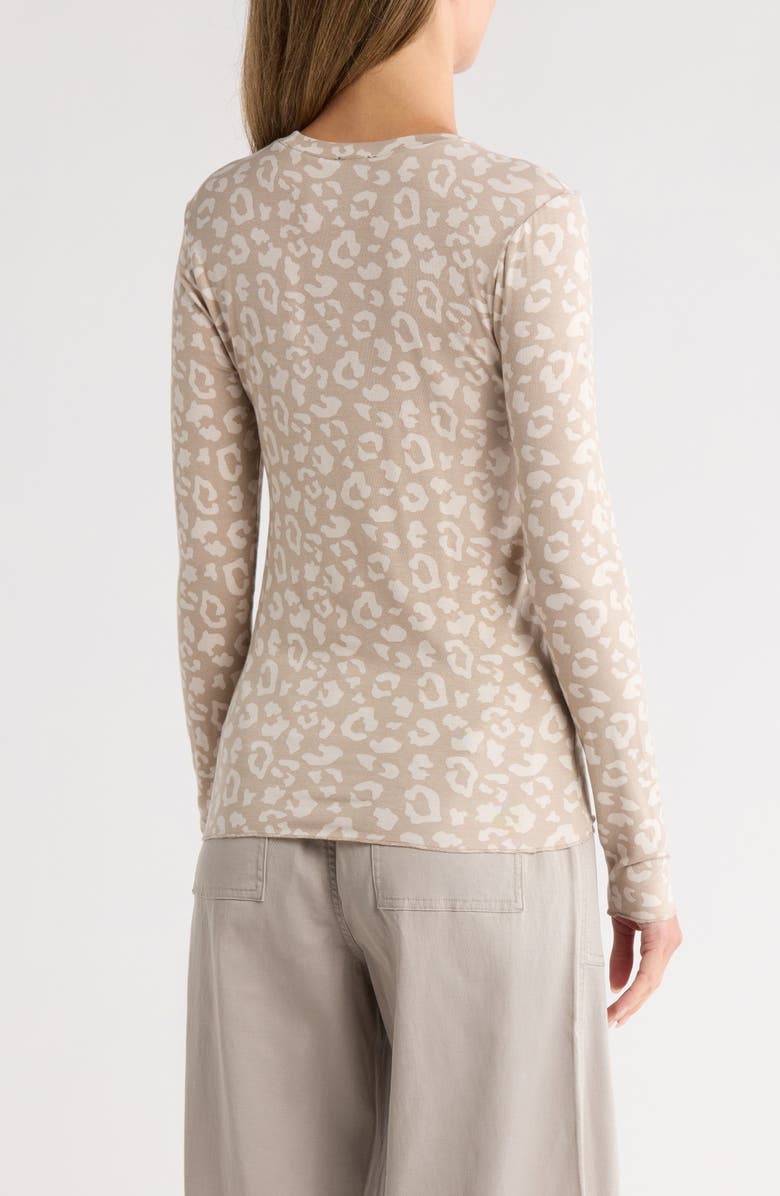 Splendid Leopard Print Long Sleeve T-Shirt, Alternate, color, Almond Animal