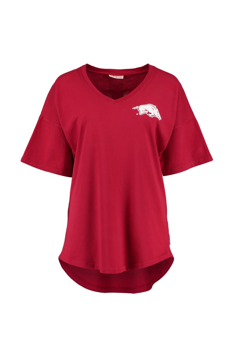 SPIRIT JERSEY Women's Cardinal Arkansas Razorbacks Spirit Jersey Oversized T-Shirt, Main, color, 