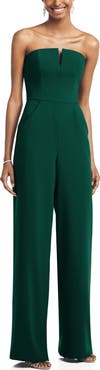 Dessy Collection Strapless Crepe Jumpsuit