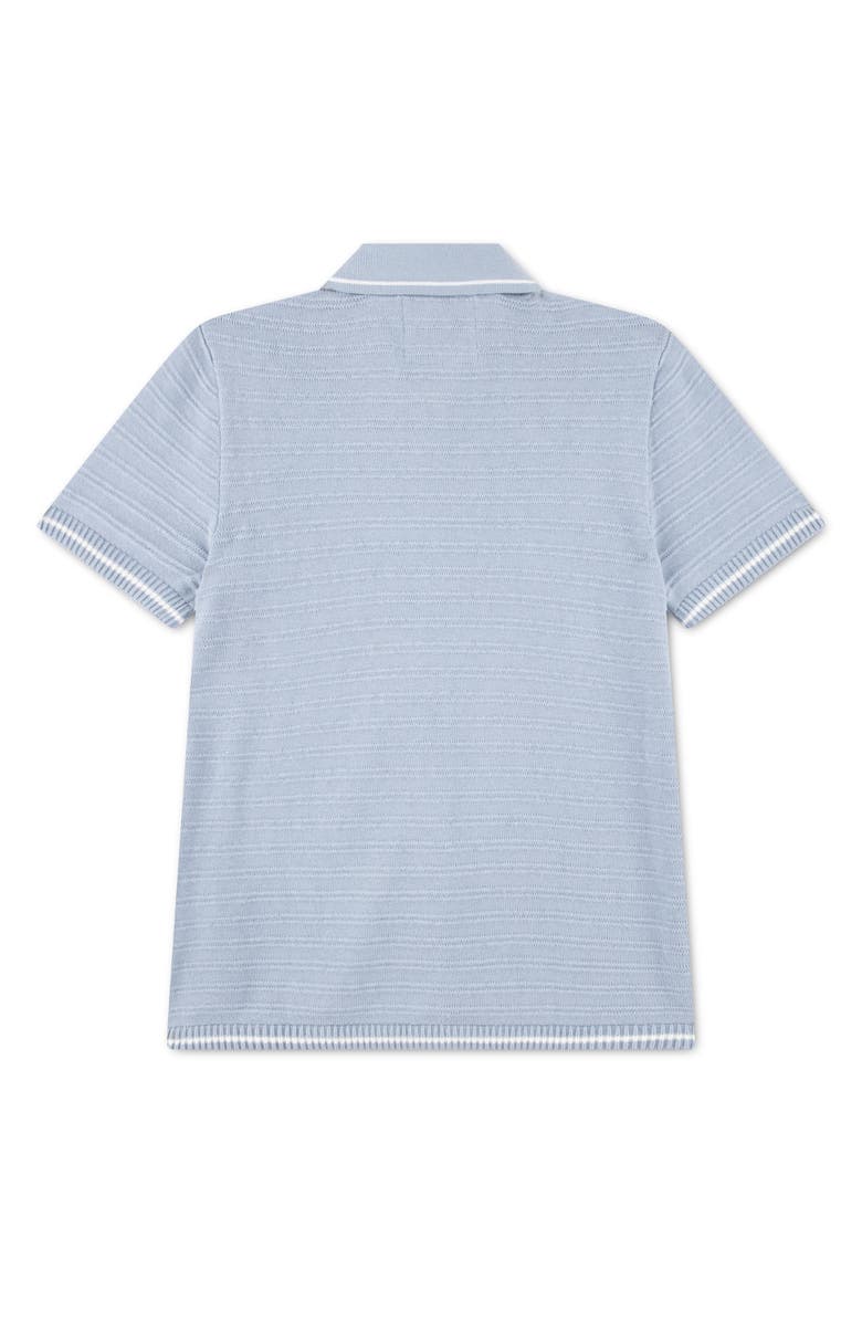 abercrombie kids Kids' Tipped Short Sleeve Cardigan, Alternate, color, Blue Fog