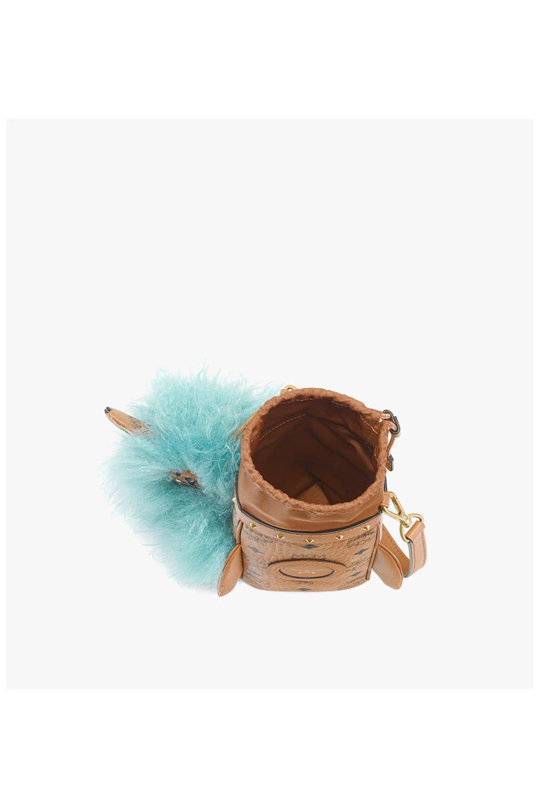Ottomar Mars Dog Bottle Holder in Faux Fur and Visetos, Alternate, color, Brown