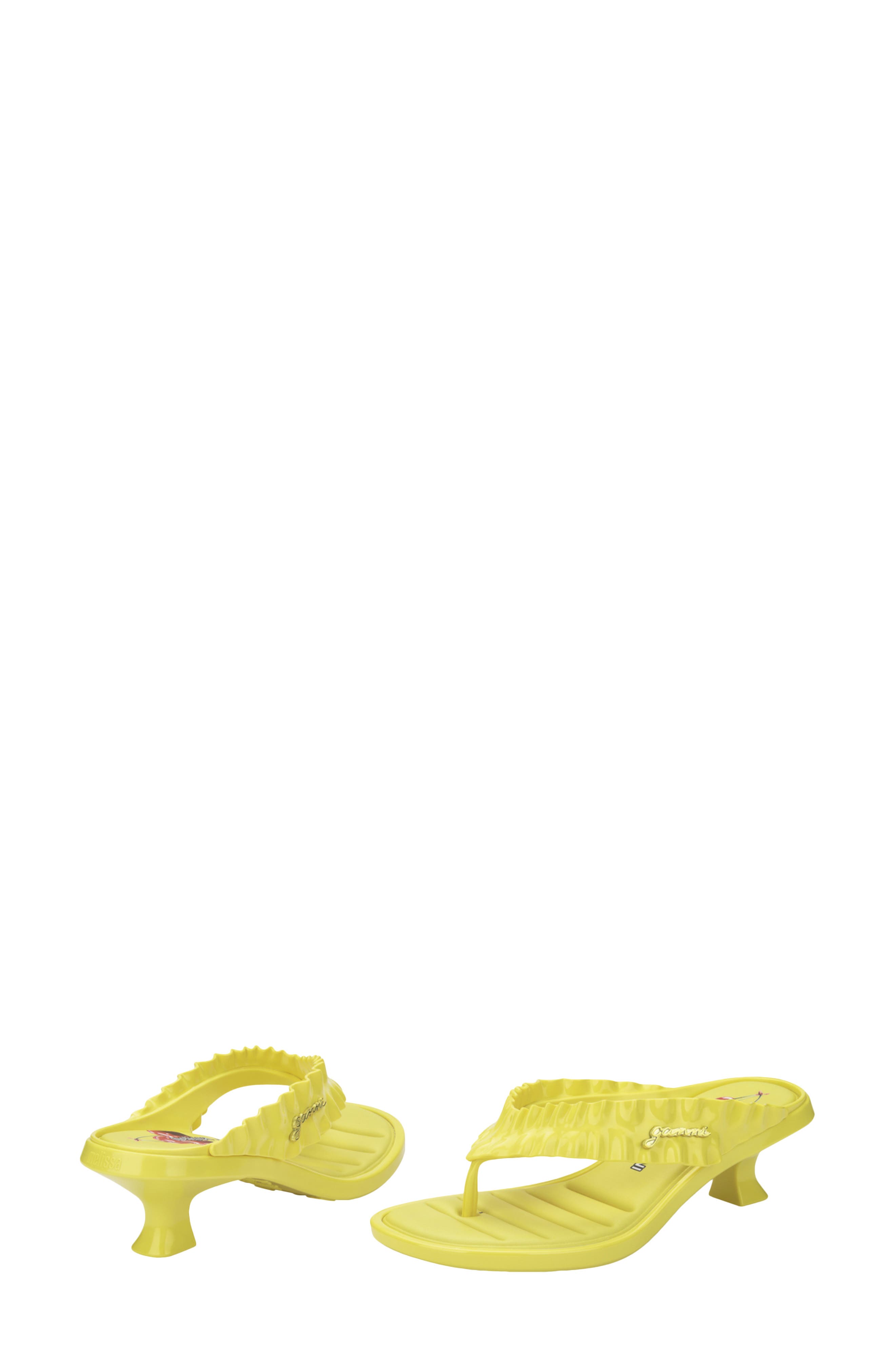 x Ganni Kitten Heel Flip Flop, Alternate, color, YELLOW