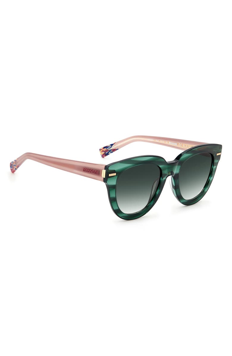 Missoni 51mm Square Frame Sunglasses, Alternate, color, Green Nude