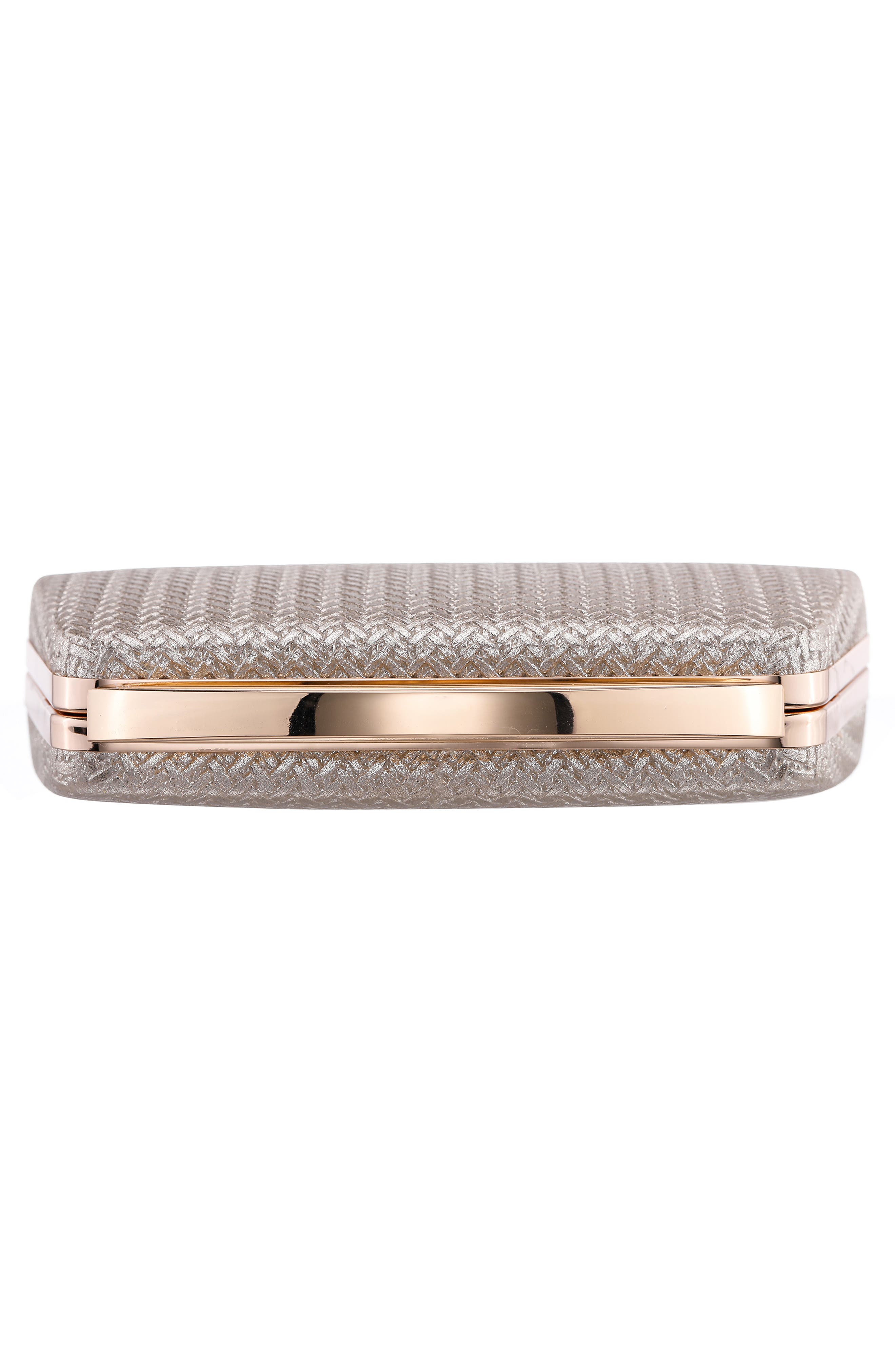Genesis Woven Faux Leather Clutch, Alternate, color, LIGHT GOLD