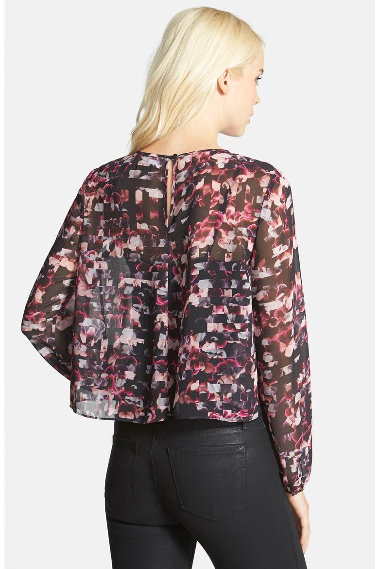 Long Sleeve Crop Top, Alternate, color, BLACK SPLICED FLORAL