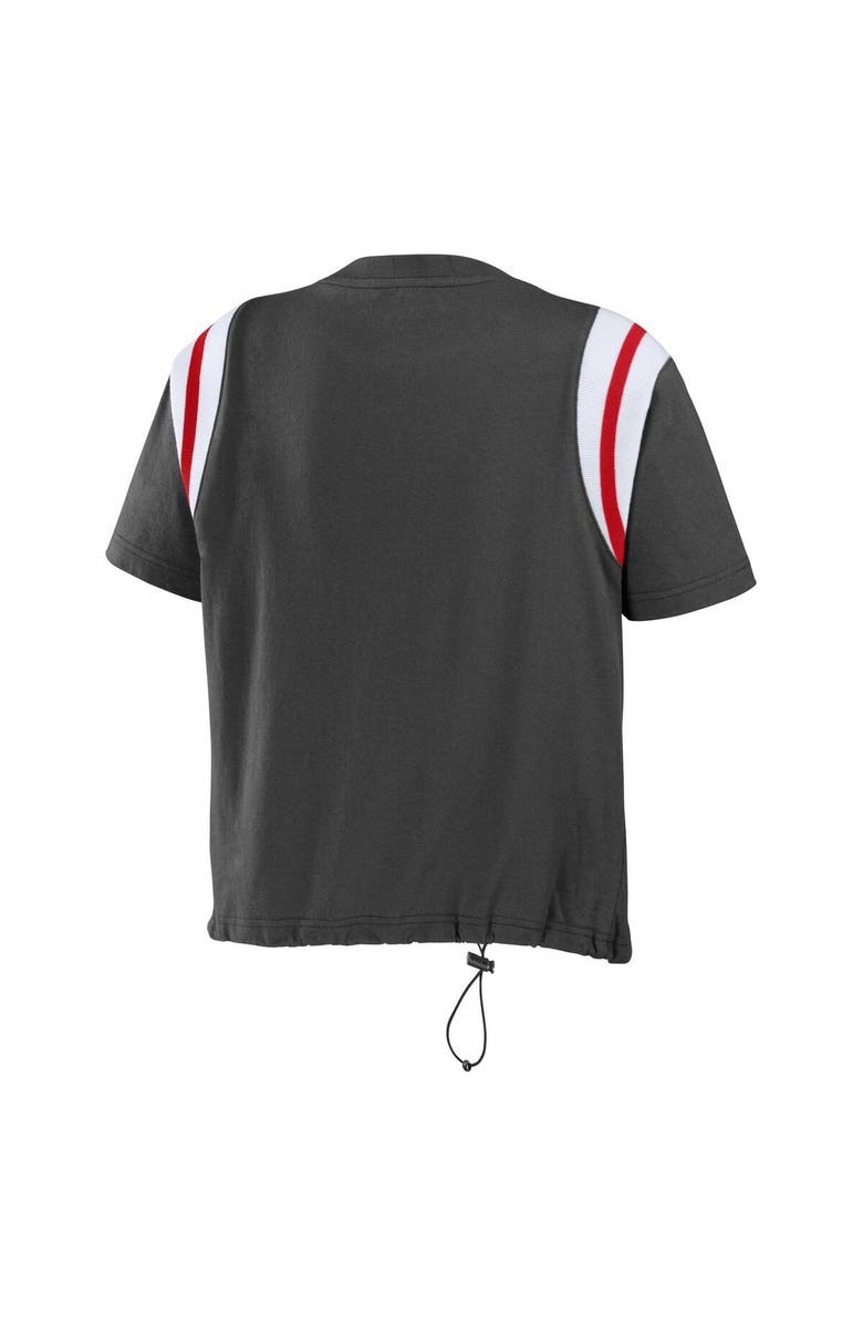 WEAR by Erin Andrews Women's WEAR by Erin Andrews Pewter Tampa Bay Buccaneers Cinched Colorblock T-Shirt, Alternate, color, Pewter