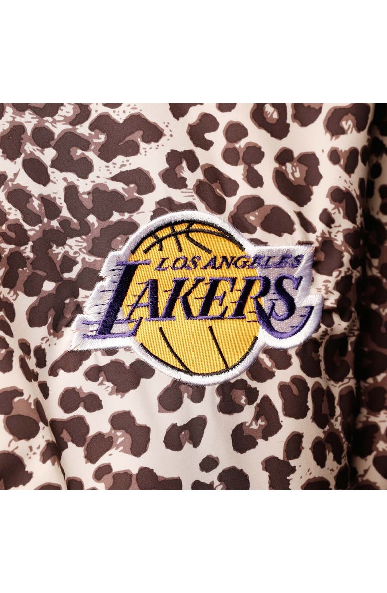 DKNY SPORT Women's DKNY Sport Leopard Los Angeles Lakers Gabriella Windbreaker Half-Zip Hoodie, Alternate, color, Leopard