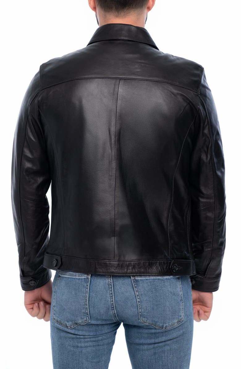 VELLAPAIS Landon Leather Jacket, Alternate, color, Black
