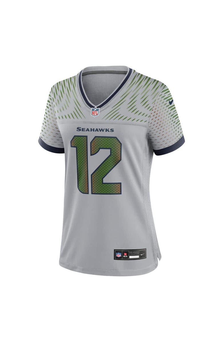 Nike Women's Nike 12s Wolf Gray Seattle Seahawks 2025 Rivalries Collection Game Jersey, Alternate, color, Gray