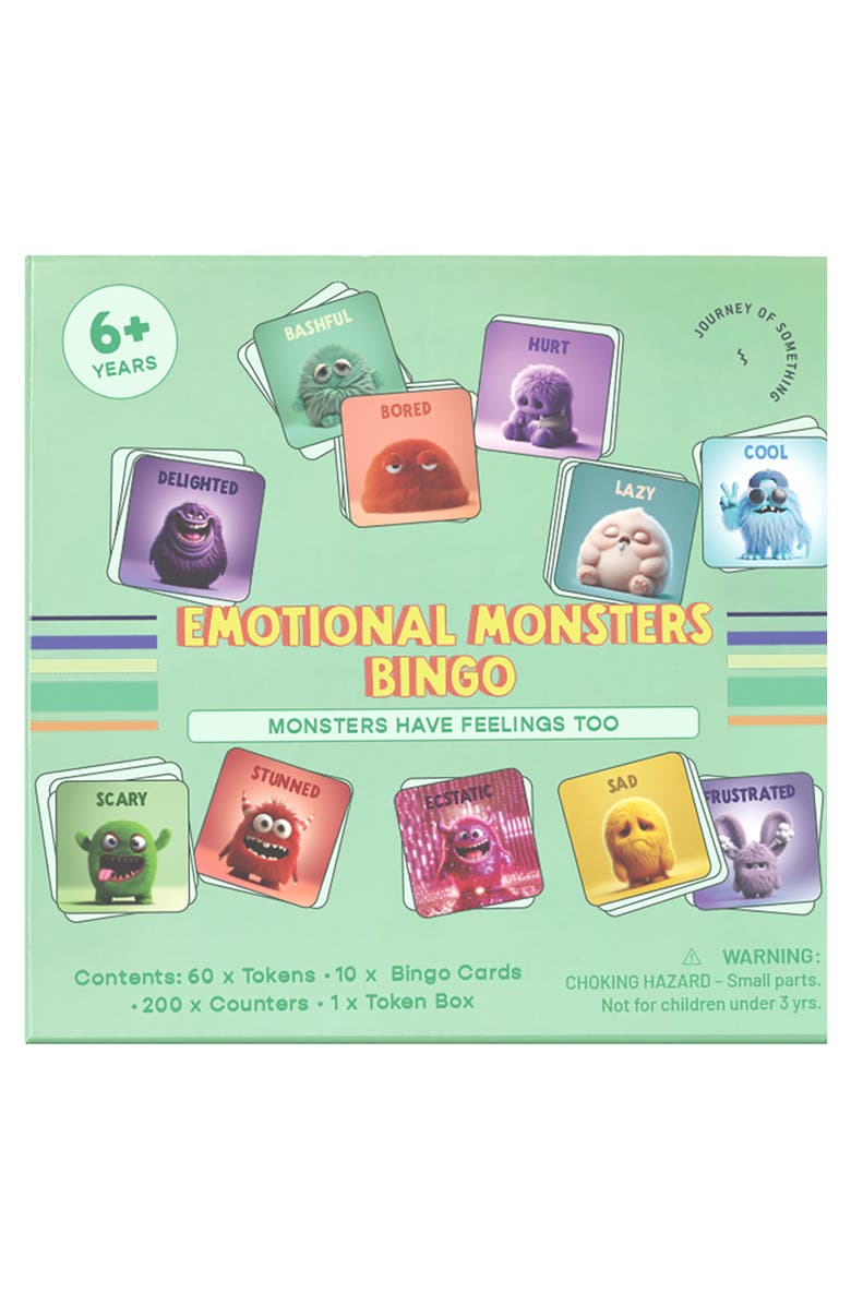 Journey of Something Emotional Monsters Bingo, Learn Feelings Through Play, Alternate, color,