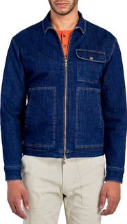 Brooklyn Brigade Slim Fit Denim Stretch Utility Work Jacket