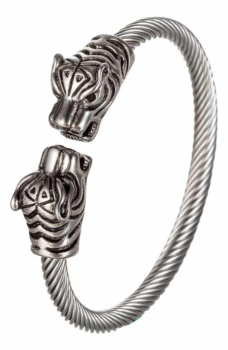 EYE CANDY LOS ANGELES Double Leopard Wire Cuff Bracelet