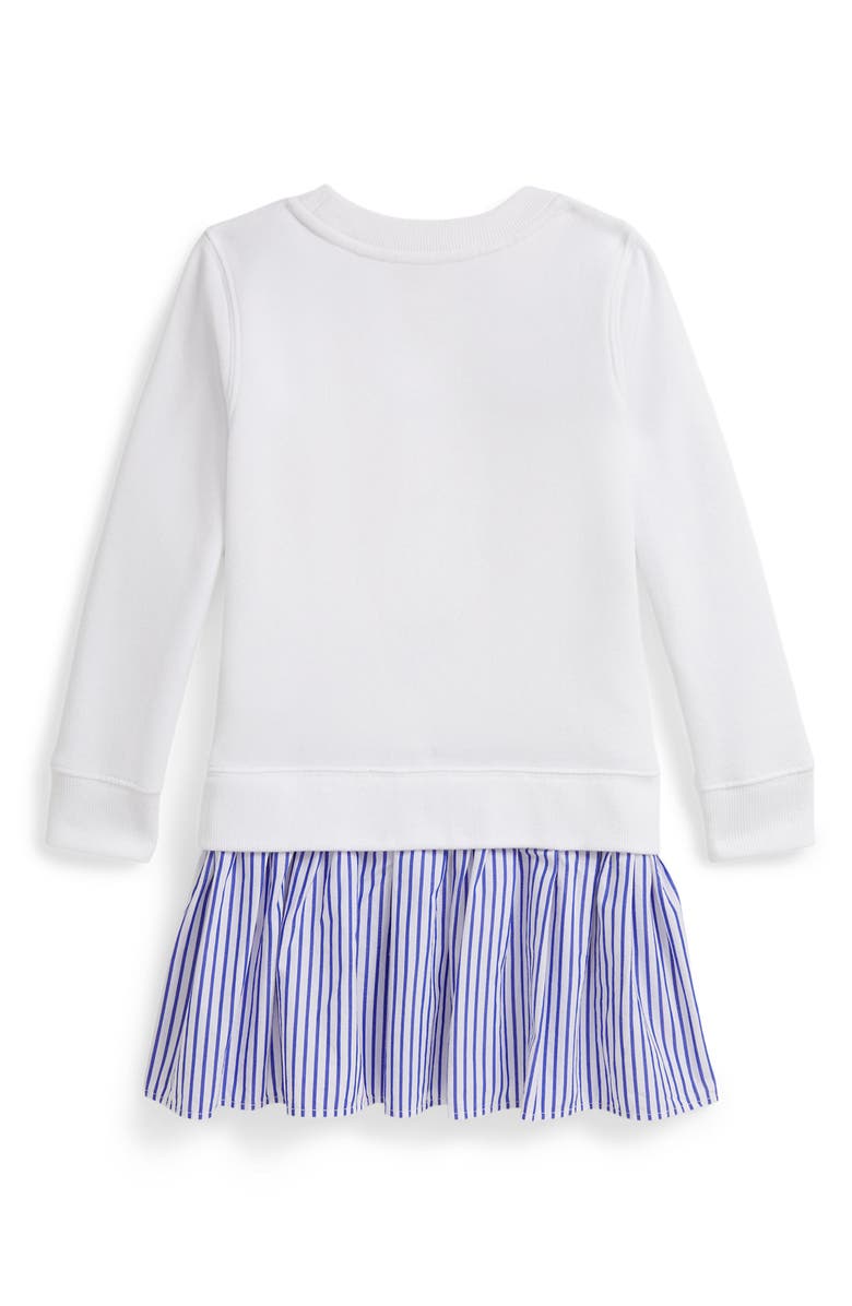 Polo Ralph Lauren Kids' Magic Fleece Bear Logo Dress, Alternate, color, White