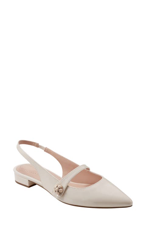Aubriana Slingback Mary Jane Pointed Toe Flat (Women)