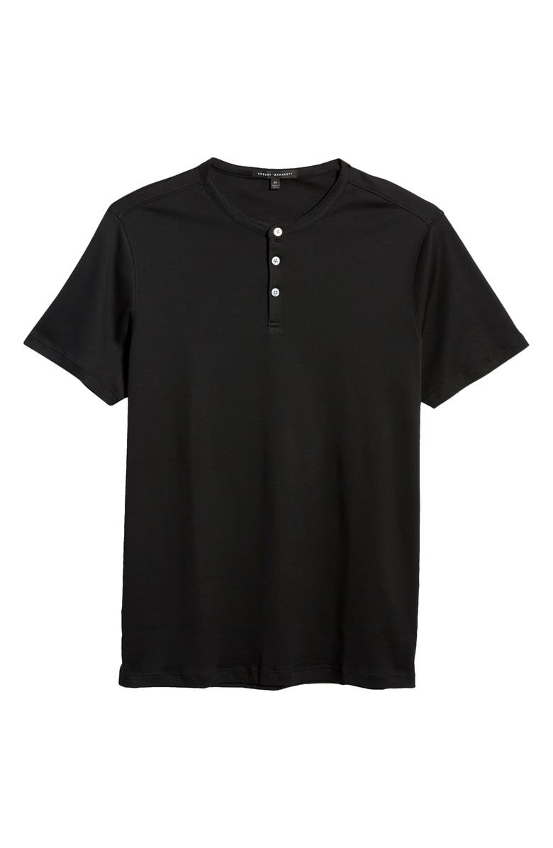 Robert Barakett Georgia Solid Henley Shirt, Alternate, color, Black