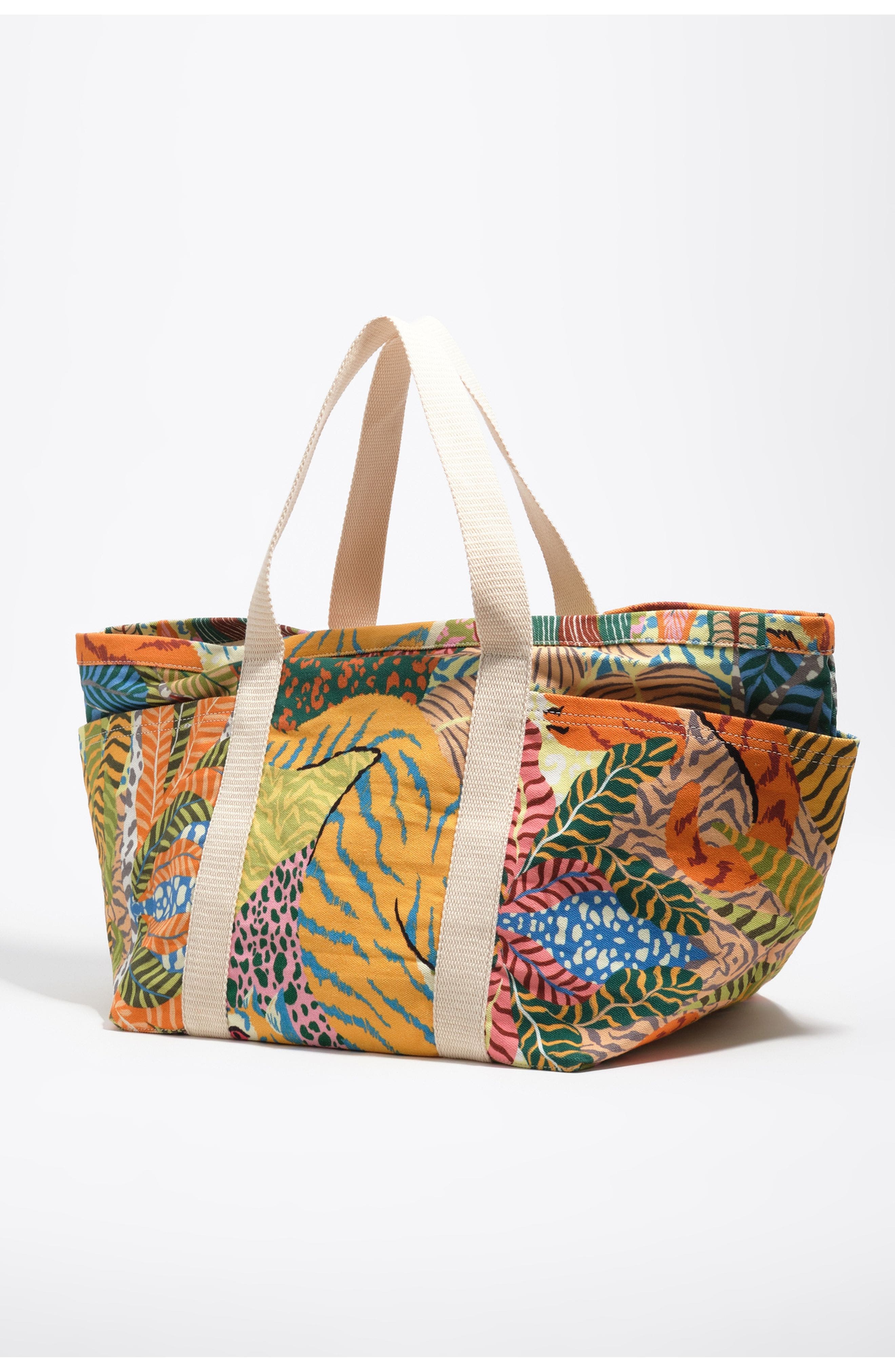Bimba y Lola Maxi Cotton Beach Bag, Alternate, color, Wild