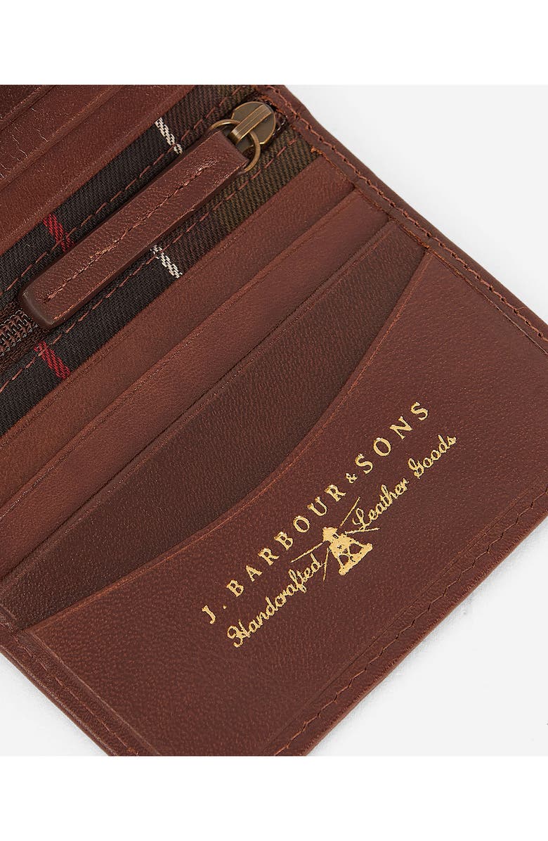 Barbour Small Colwell RFID Leather Bifold Wallet, Alternate, color, Brown/ Classic Tartan