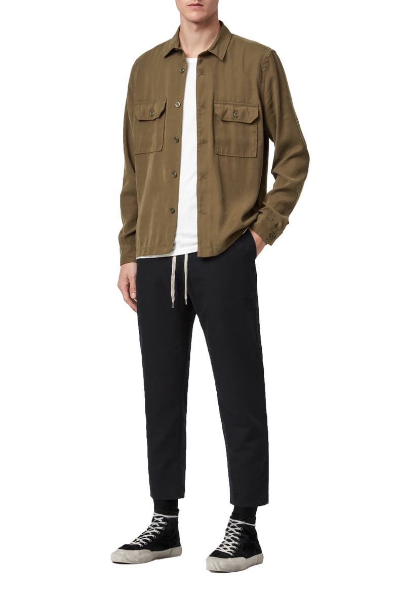 Brevet Button-Up Overshirt, Alternate, color, KHAKI GREEN