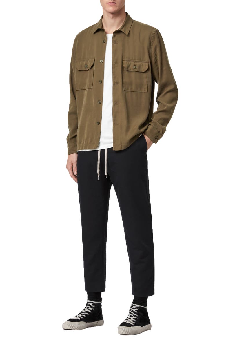 AllSaints Brevet Button-Up Overshirt, Alternate, color, 