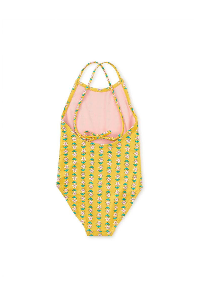Cross Back One-Piece Swimsuit, Alternate, color, Vintage Floral Tile