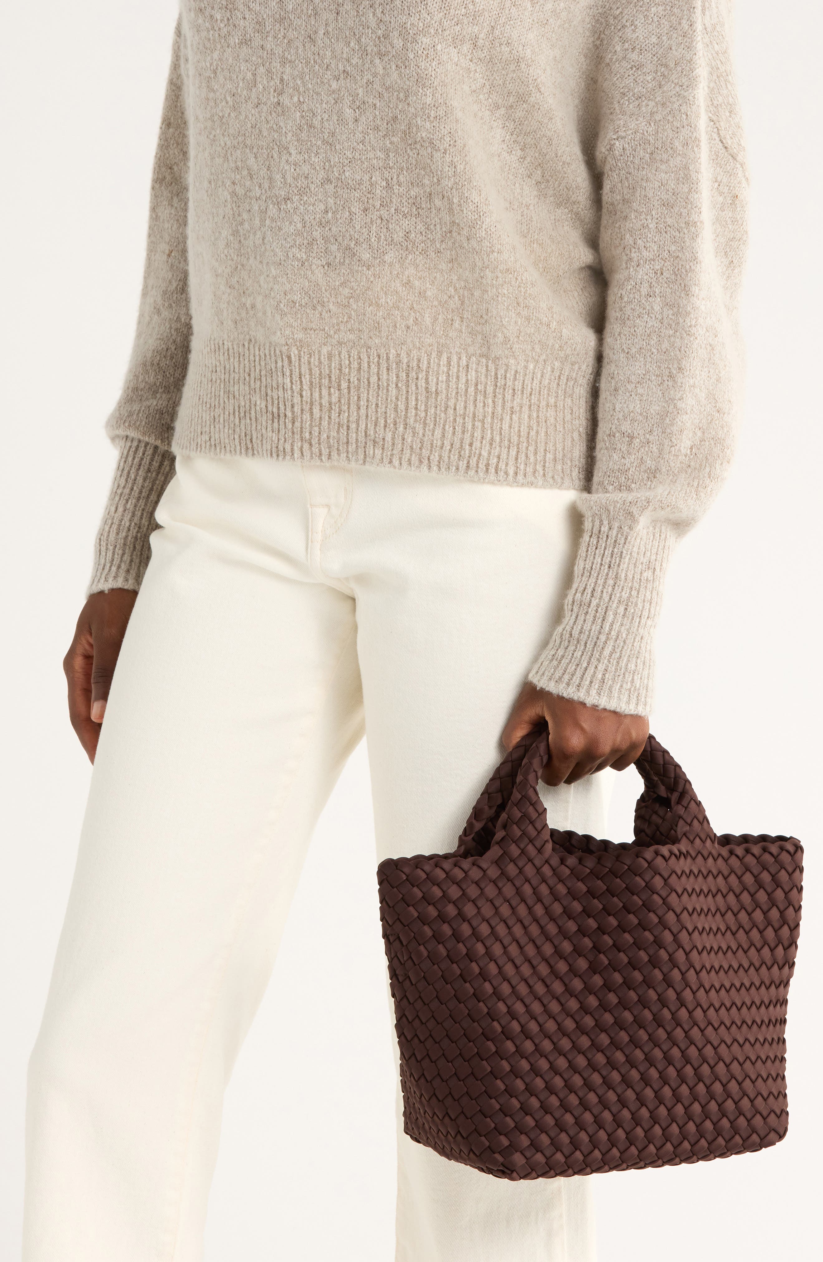 NAGHEDI St. Barths Small Tote, Alternate, color, Chocolate