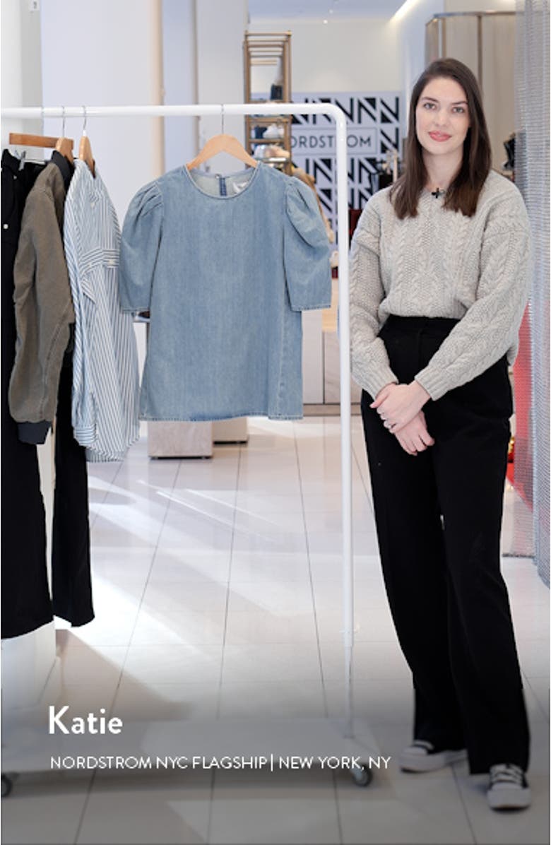 Puff Sleeve Denim Top, sales video thumbnail